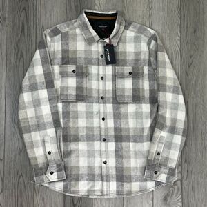 Jeremiah Men Size L Gray Plaid Wool Shacket NEW Flannel Shirt Jacket